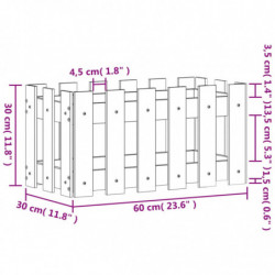 Pflanzkübel Lattenzaun-Design 60x30x30 cm Massivholz Kiefer
