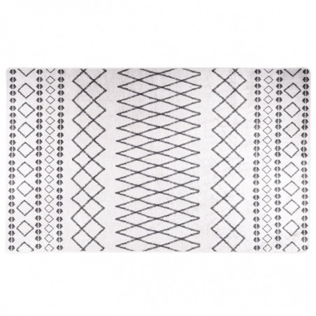 Teppich Waschbar Schwarz und Weiß 120x170 cm Rutschfest