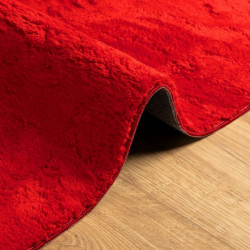 Teppich HUARTE Kurzflor Weich und Waschbar Rot 120x120 cm