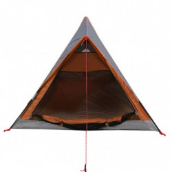 Campingzelt 2 Personen Grau & Orange 200x120x88/62 cm 185T Taft