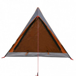 Campingzelt 2 Personen Grau & Orange 200x120x88/62 cm 185T Taft