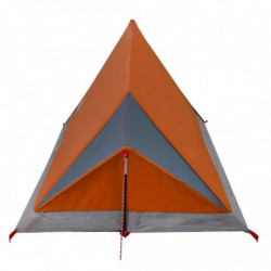 Campingzelt 2 Personen Grau & Orange 200x120x88/62 cm 185T Taft