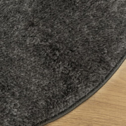 Teppich ISTAN Hochflor Glänzend Anthrazit Ø 120 cm