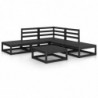 6-tlg. Garten-Lounge-Set Luzie Schwarz Massivholz Kiefer