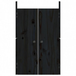 Türen für Outdoor-Küche 2 Stk. Schwarz 50x9x82 cm Kiefernholz