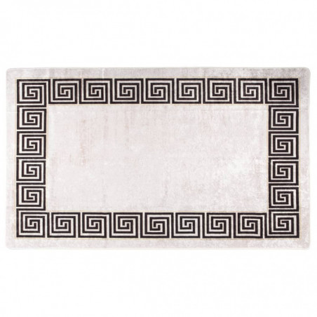 Teppich Waschbar Weiß und Schwarz 150x230 cm Rutschfest