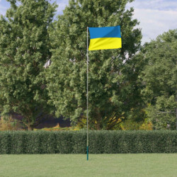 Flagge der Ukraine und Mast 5,55 m Aluminium