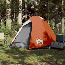 Campingzelt 2 Personen Grau & Orange 254x135x112 cm 185T Taft
