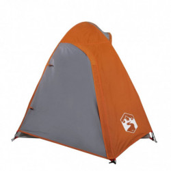 Campingzelt 2 Personen Grau & Orange 254x135x112 cm 185T Taft