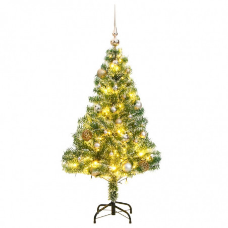 Künstlicher Weihnachtsbaum mit Schnee & Kugeln 150 LEDs 120 cm