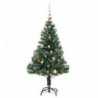 Künstlicher Weihnachtsbaum mit Schnee & Kugeln 150 LEDs 150 cm