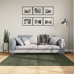 Teppich HUARTE Kurzflor Weich und Waschbar Waldgrün 160x160 cm