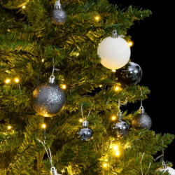 Künstlicher Weihnachtsbaum Klappbar 150 LEDs & Kugeln 120 cm