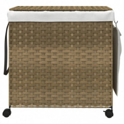 Wäschekorb mit Rollen 60x35x60,5 cm Rattan