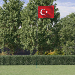 Flagge der Türkei mit Mast...