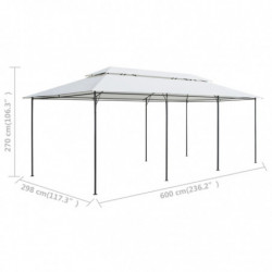 Pavillon Wilhelmine 600x298x270 cm Weiß 180g/m²