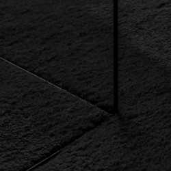 Teppich HUARTE Kurzflor Weich und Waschbar Schwarz Ø 160 cm
