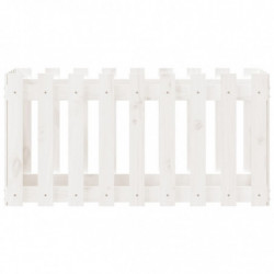Hochbeet Lattenzaun-Design Weiß 100x50x50 cm Massivholz Kiefer