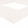 Sandkasten mit Sitzen Weiß Quadratisch Massivholz Kiefer