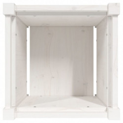 Pflanzkübel Weiß 40x40x40 cm Massivholz Kiefer