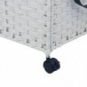 Wäschekorb mit Rollen Weiß 60x35x60,5 cm Rattan