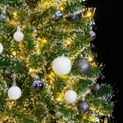Künstlicher Weihnachtsbaum 300 LEDs & Kugeln Beschneit 240 cm