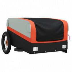 Fahrradanhänger Schwarz und Orange 30 kg Eisen