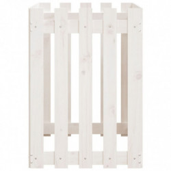 Hochbeet Lattenzaun-Design Weiß 100x50x70 cm Massivholz Kiefer