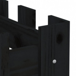 Hochbeet Latten-Design Schwarz 200x30x30 cm Massivholz Kiefer