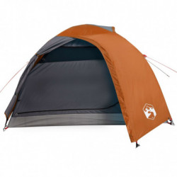 Campingzelt 4 Personen Grau & Orange 267x272x145 cm 185T Taft