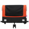 Fahrradanhänger Schwarz und Orange 45 kg Eisen