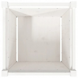 Pflanzkübel Weiß 50x50x50 cm Massivholz Kiefer