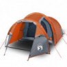 Campingzelt 3 Personen Grau & Orange 370x185x116 cm 185T Taft