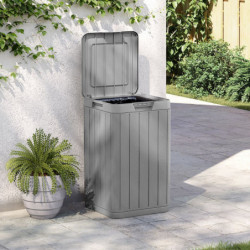 Outdoor-Mülltonne Grau 38x38x65 cm PP