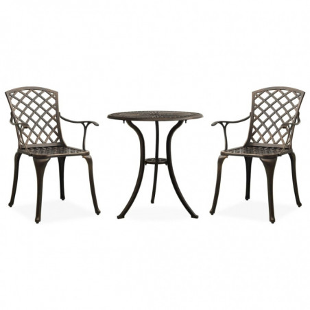 3-tlg. Bistro-Set Doro Aluminiumguss Bronzen