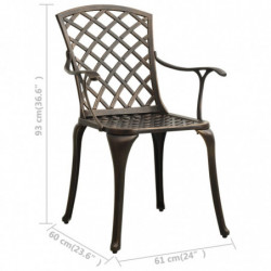 3-tlg. Bistro-Set Doro Aluminiumguss Bronzen