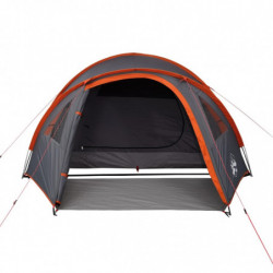 Campingzelt 4 Personen Grau & Orange 300x250x132 cm 185T Taft