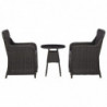 3-tlg. Garten-Bistro-Set mit Auflagen Poly Rattan Schwarz