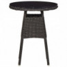 3-tlg. Garten-Bistro-Set mit Auflagen Poly Rattan Schwarz