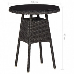 3-tlg. Garten-Bistro-Set mit Auflagen Poly Rattan Schwarz