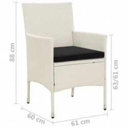 Gartenstühle mit Kissen 4 Stk. Poly Rattan Weiß