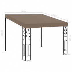 Wand-Pavillon Yamir 3x3x2,5 m Taupe