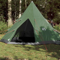 Campingzelt 4 Personen Grün 367x367x259 cm 185T Taft