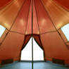 Campingzelt 4 Personen Grau & Orange 367x367x259 cm 185T Taft
