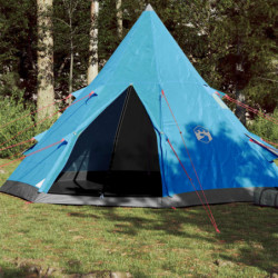 Campingzelt 4 Personen Blau 367x367x259 cm 185T Taft