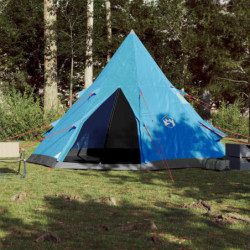 Campingzelt 4 Personen Blau 367x367x259 cm 185T Taft