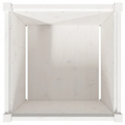 Pflanzkübel Weiß 60x60x60 cm Massivholz Kiefer