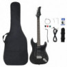 E-Gitarre für Anfänger mit Tasche Schwarz 4/4 39"