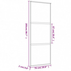 Schiebetür Golden 76x205 cm ESG-Klarglas und Aluminium