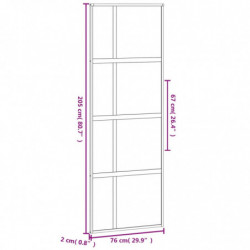 Schiebetür Schwarz 76x205 cm Hartglas und Aluminium